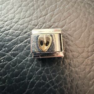 Alien Head Italian Charm Link – 9mm Gold-Tone UFO Theme